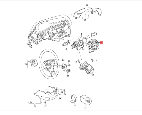 Automotive air bag hairspring For VW 5K0953569B